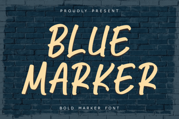Blue Marker – Bold Script Font